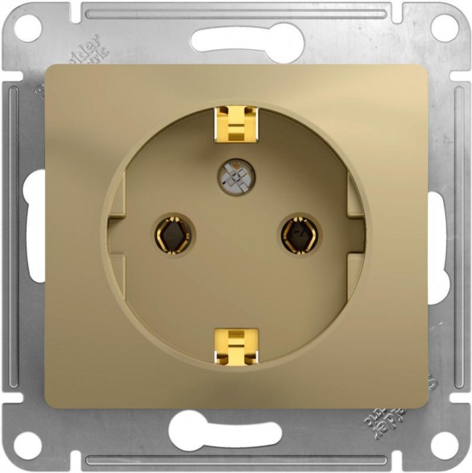 Розетка GLOSSA GSL000443 с заз. в рамку титан