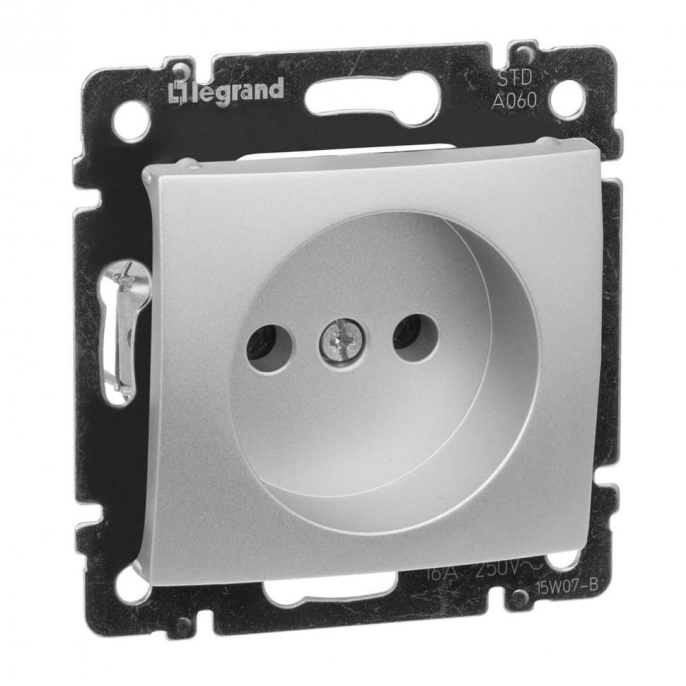 Legrand Valena 770116 Розетка 2К 16А алюм. 