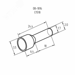 Наконечник REXANT 08-1816 втулочный штырьевой изолир. НШВИ 1,5*18 