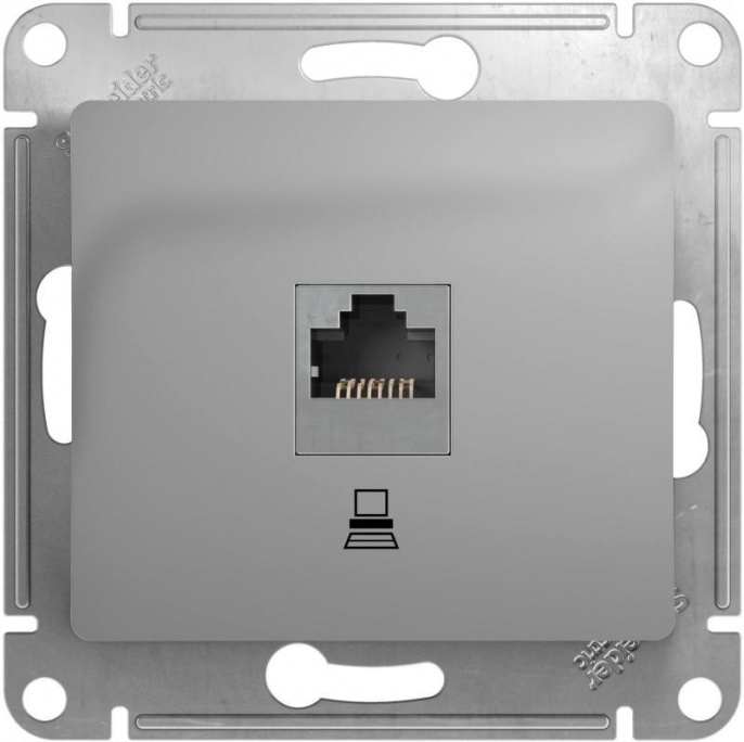 Розетка GLOSSA GSL000381 RJ45 алюм.