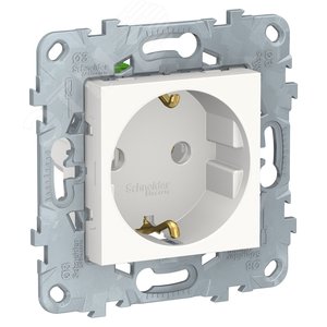 Розетка UNICA NU505618 СУ 1ая c\з белая