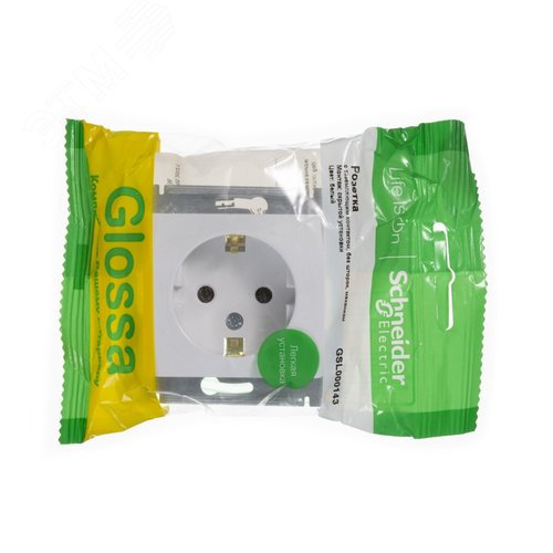 Розетка GLOSSA GSL000143 с/з в рамку белый
