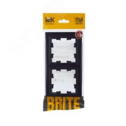 Рамка IEK BRITE 2 поста черный