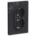 Розетка AtlasDesign ATN001024 2ая с/з карбон, механизм