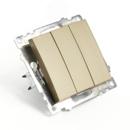 Выключатель STEKKER GLS10-7108-08, 3кл золото, (механизм) серия КАТРИН