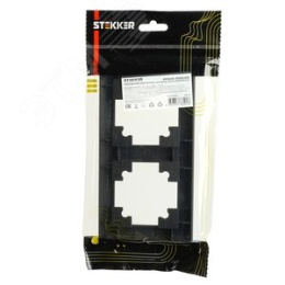 Рамка STEKKER PFR00-7002-05 2-я черная пластик, серия КАТРИН