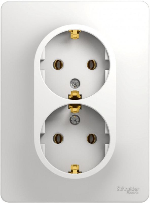 Розетка GLOSSA GSL000124 2-ая с/з белый
