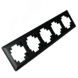 Рамка STEKKER PFR00-7005-05 5-я черная пластик, серия КАТРИН
