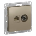 Розетка AtlasDesign ATN000589 RJ45 5е+TV, шампань, механизм
