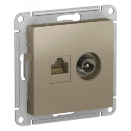 Розетка AtlasDesign ATN000589 RJ45 5е+TV, шампань, механизм