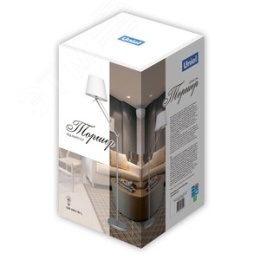 Торшер UNIEL UML-T500 Е27 60W  СЕРЕБРО/БЕЛЫЙ