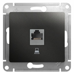 Розетка GLOSSA GSL000781K RG45 компьютерная в рамку антрацит