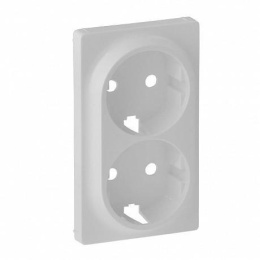 Legrand Valena-L 754950 2*2k+з ЛП 16А 250В накладка двойной розетки белая