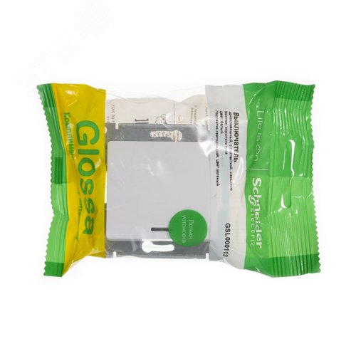 Выключатель GLOSSA GSL000113 1кл с подсв., белый