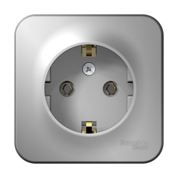 Розетка BLANCA BLNRA010103 с/з, алюминий, наружная