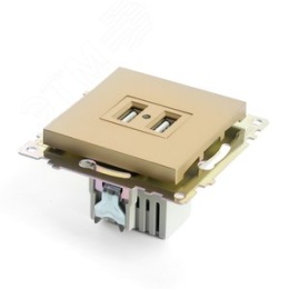 Розетка USB STEKKER GLS10-7115-08 2-местная золото (механизм) серия КАТРИН