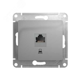 Розетка GLOSSA GSL000381 RJ45 алюм.