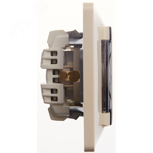 Розетка GLOSSA GSL000248 c/з с крышкой бежевый