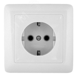 Розетка ХИТ RS16-134-B 1ая белая встр.уст