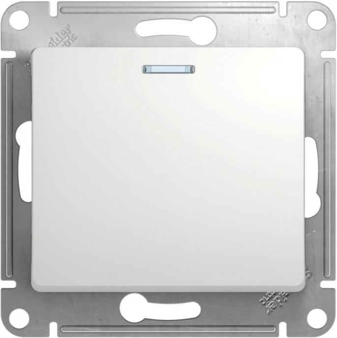 Выключатель GLOSSA GSL000113 1кл с подсв., белый