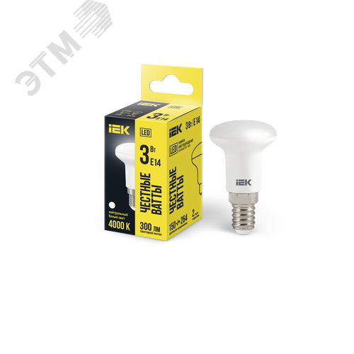Лампа IEK LED3 R39 3W E14 4000K рефлектор