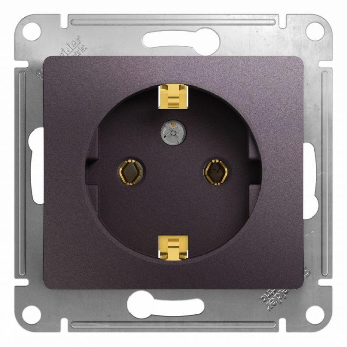 Розетка GLOSSA GSL001443 1ая c/заз. сиреневый туман
