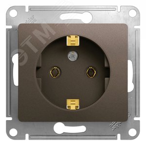 Розетка GLOSSA GSL000843 с заз. в рамку шоколад