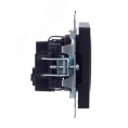 Розетка IEK BRITE 1-ная c/з черный