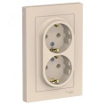 Розетка AtlasDesign ATN000224 2ая с/з механизм, бежевая