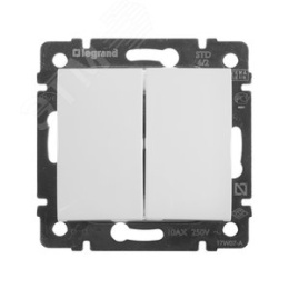 Legrand Valena 774408 переключатель 2кл на 2направл.мех. белый 