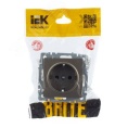 Розетка IEK BRITE 1-ная c/з шампань