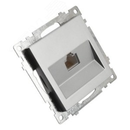 Розетка RJ-45 STEKKER GLS00-7107-03 серебро, (механизм) серия КАТРИН