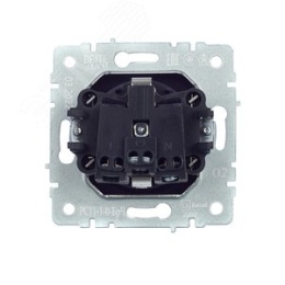 Розетка IEK BRITE 1-ная c/з черный