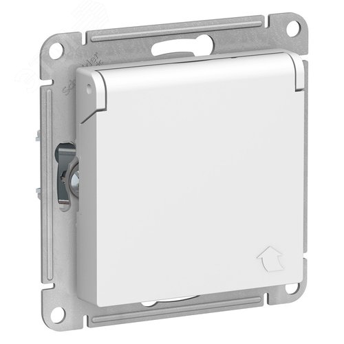 Розетка AtlasDesign ATN000146 с/з с крышкой белая