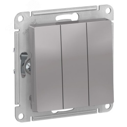 Выключатель AtlasDesign ATN000331 3кл, алюминий, механизм