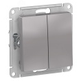 Выключатель AtlasDesign ATN000351 2кл алюминий, механизм