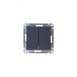 Выключатель AtlasDesign ATN000753 2кл с подсв., грифель, механизм