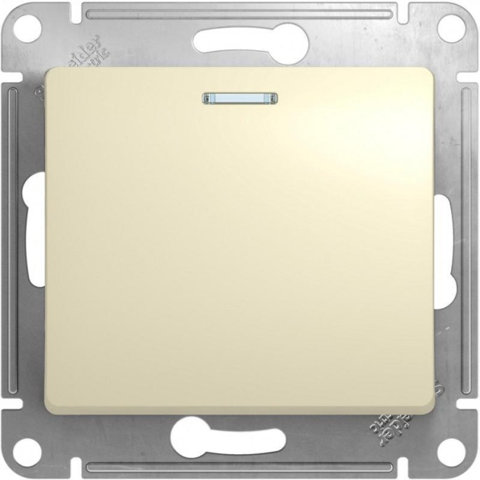 Выключатель GLOSSA GSL000213 1кл c подсв., бежевый
