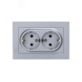 Розетка AtlasDesign ATN000324 2ая c/з механизм, алюминий
