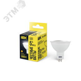 Лампа IEK LED5 GU5.3 5W 3000K 
