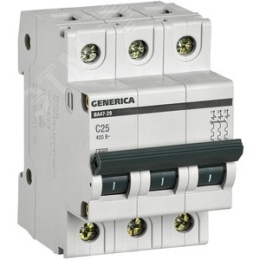 25А 3П C ВА47-29 GENERICA  4.5кА