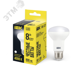 Лампа IEK LED8 R63 8W E27 4000K рефлектор