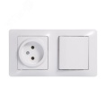 Блок GLOSSA GSL000160 розетка + 1кл выключатель белый