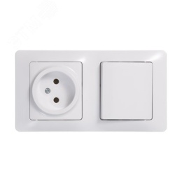 Блок GLOSSA GSL000160 розетка + 1кл выключатель белый