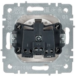 Розетка IEK BRITE 1-ная c/з белый