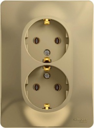 Розетка GLOSSA GSL000424 2-ая с заз. титан