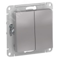 Переключатель AtlasDesign ATN000365 2кл, алюминий, механизм