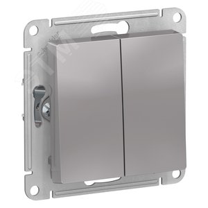 Переключатель AtlasDesign ATN000365 2кл, алюминий, механизм