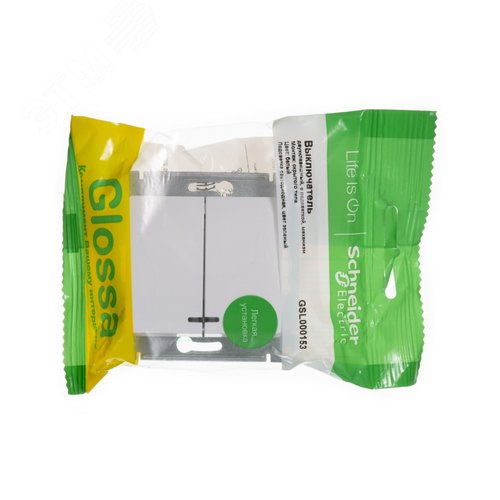 Выключатель GLOSSA GSL000153 2кл с подсв., белый
