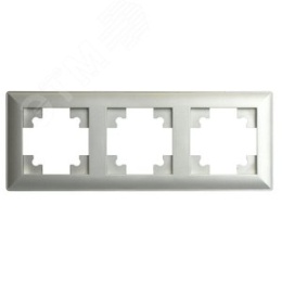 Рамка STEKKER PFR00-7003-03 3-я СЕРЕБРО пластик, серия КАТРИН